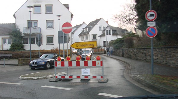 Umleitung am Sinziger Kreuz