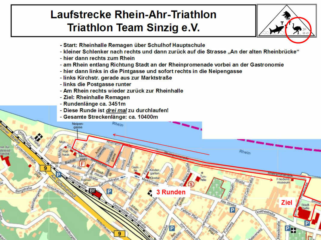 Rhein-Ahr Triathlon Laufstrecke