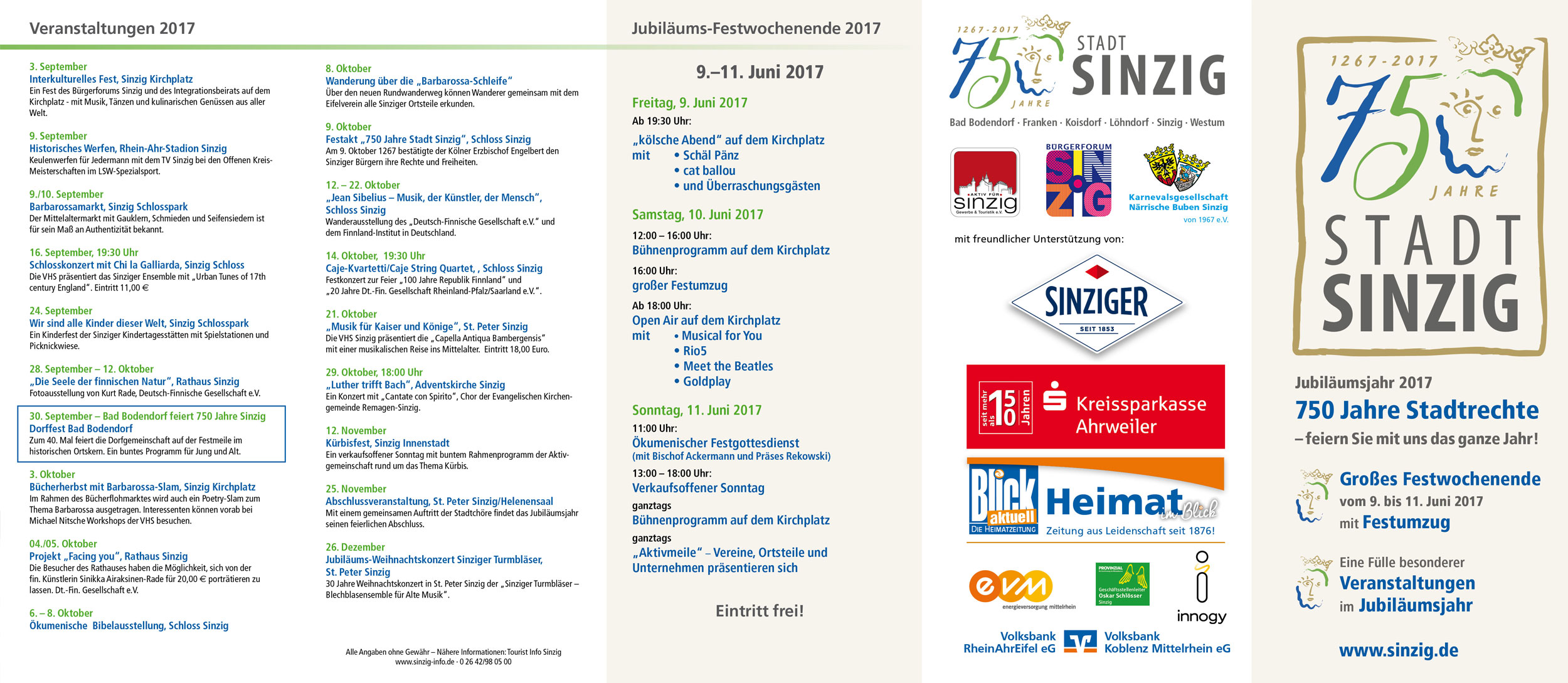 Flyer Stadtfest 2017