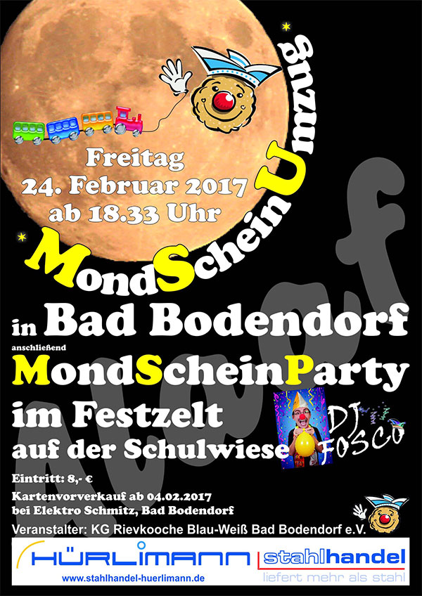 Mondscheinumzug und Mondscheinparty in Bad Bodendorf