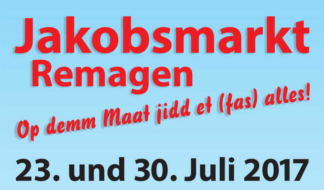 Traditioneller Jakobsmarkt am 23. und 30. Juli in Remagen