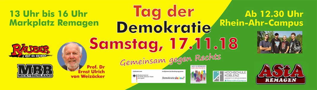 Tag der Demokratie 2018 in Remagen - Programm und Infos