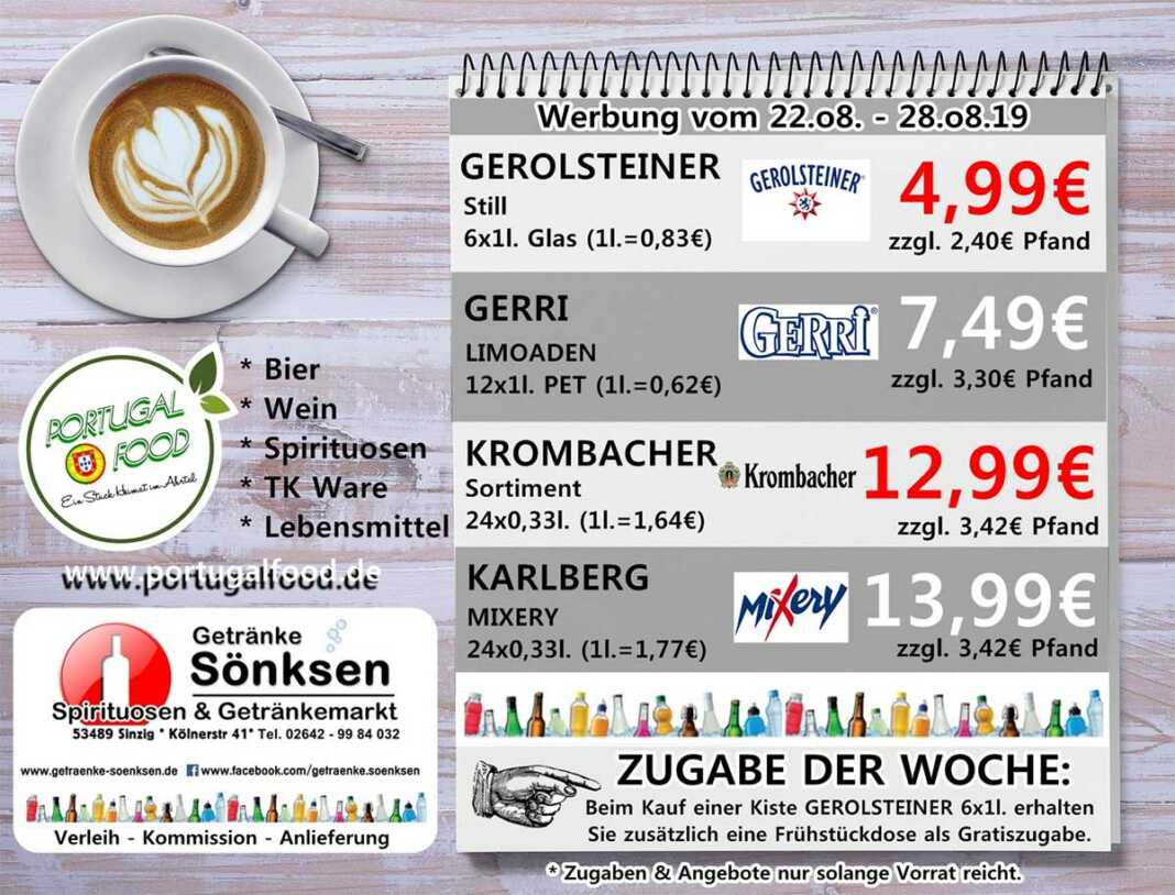 Angebote bei Getränke Sönksen KW 34/35