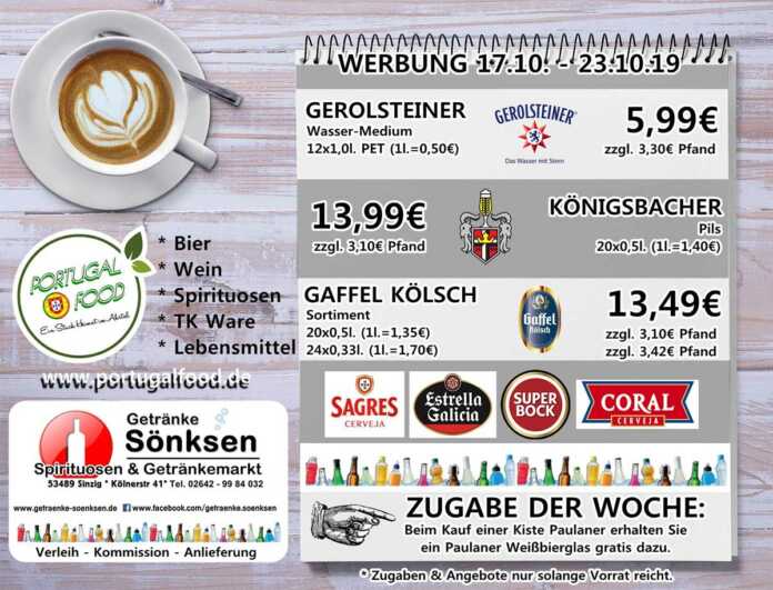 Angebote bei Getränke Sönksen KW 42/43