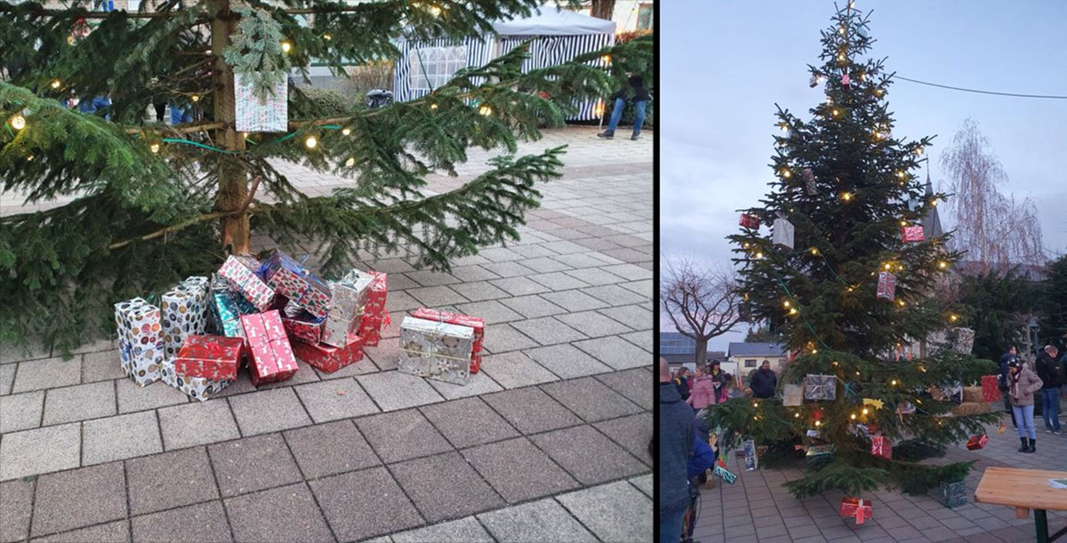 …rund um das Geschehen am diesjährigen Weihnachtsbaum in der Oedinger Ortsmitte. Gut gelaunt mit riesigen Spaß