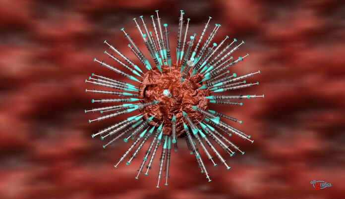 Virus mit Spritzen