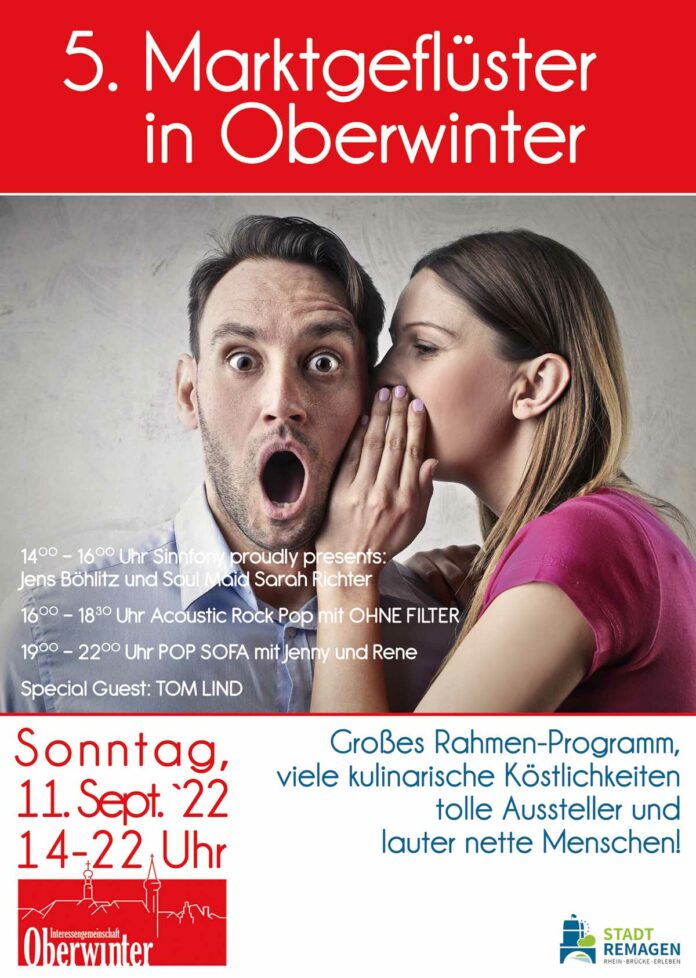 Es geht endlich wieder los: 5. Oberwinterer Marktgeflüster am 11. September