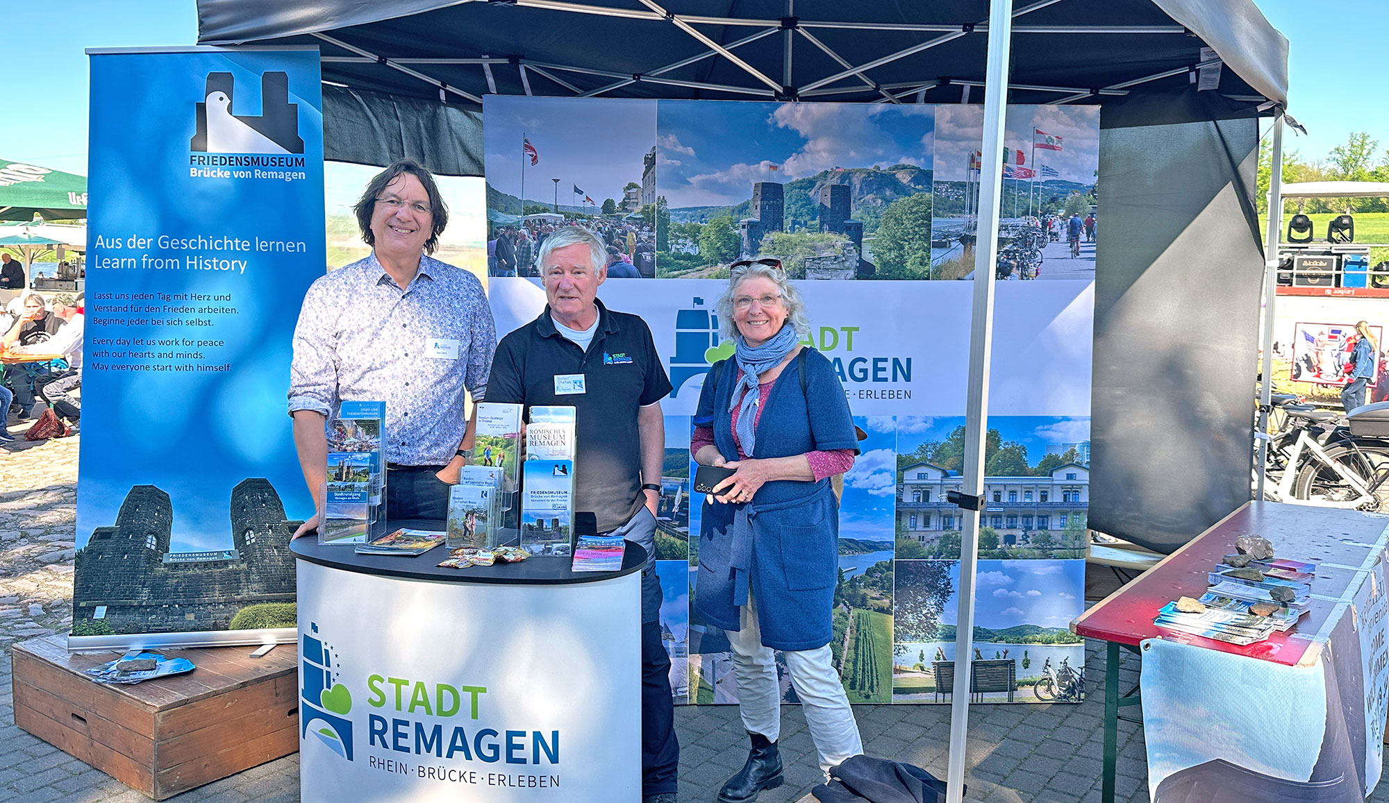 Die Stadt Remagen und das Friedenmuseum präsentierten sich beim Elbe-Day in Torgau, Foto: Marc Bors