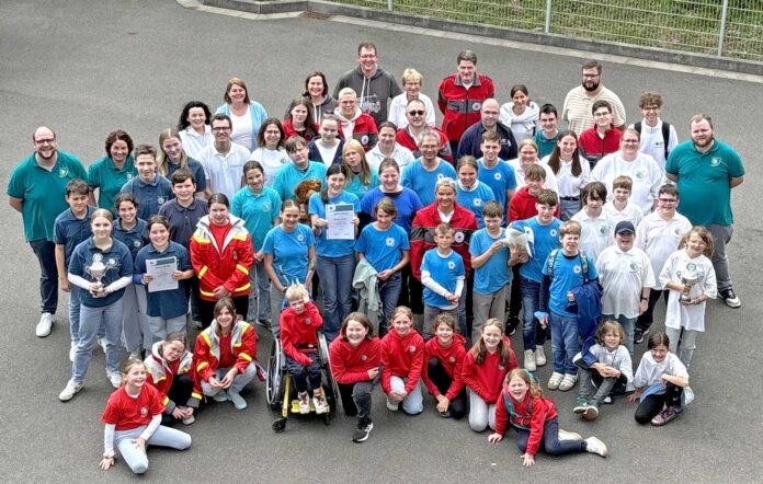Der JRK-Kreiswettbewerb war ein voller Erfolg. Die Kinder und Jugendlichen waren mit großem Engagement dabei und hatten richtig viel Spaß. Foto: Astrid Zens / DRK-Kreisverband Ahrweiler e.V.